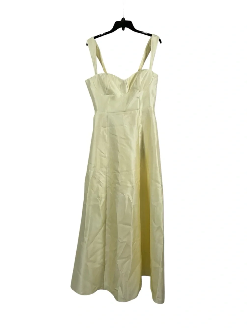 ALFRED SUNG Butter Yellow Satin Bustier Maxi Dress - Picture 2 of 6